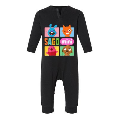 Sago Mini Jack Jinja Robin And Harvey Grid Infant Fleece One Piece