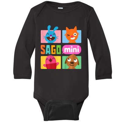 Sago Mini Jack Jinja Robin And Harvey Grid Baby Long Sleeve Bodysuit