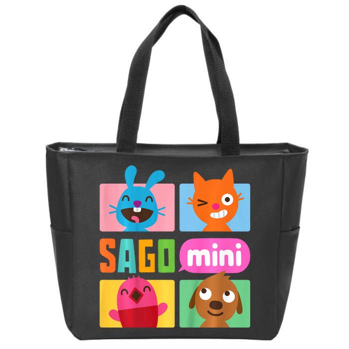 Sago Mini Jack Jinja Robin And Harvey Grid Zip Tote Bag