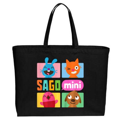 Sago Mini Jack Jinja Robin And Harvey Grid Cotton Canvas Jumbo Tote