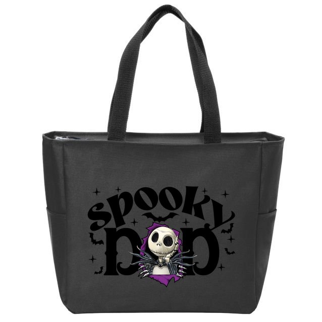 Spooky Mom Jack Skellington Nightmare Halloween Matching Family Spooky Zip Tote Bag