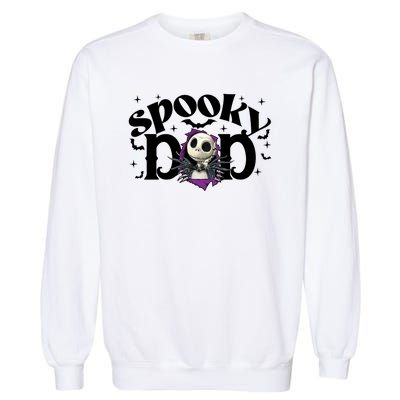 Spooky Mom Jack Skellington Nightmare Halloween Matching Family Spooky Garment-Dyed Sweatshirt