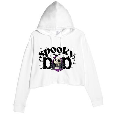 Spooky Mom Jack Skellington Nightmare Halloween Matching Family Spooky Crop Fleece Hoodie