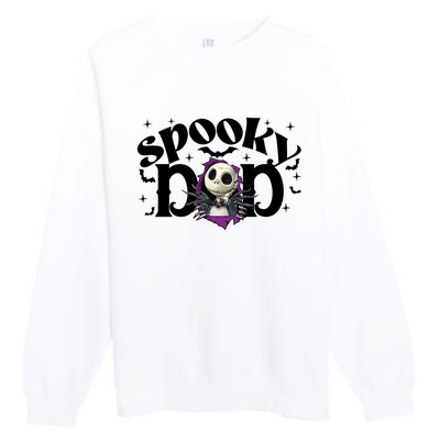 Spooky Mom Jack Skellington Nightmare Halloween Matching Family Spooky Premium Crewneck Sweatshirt