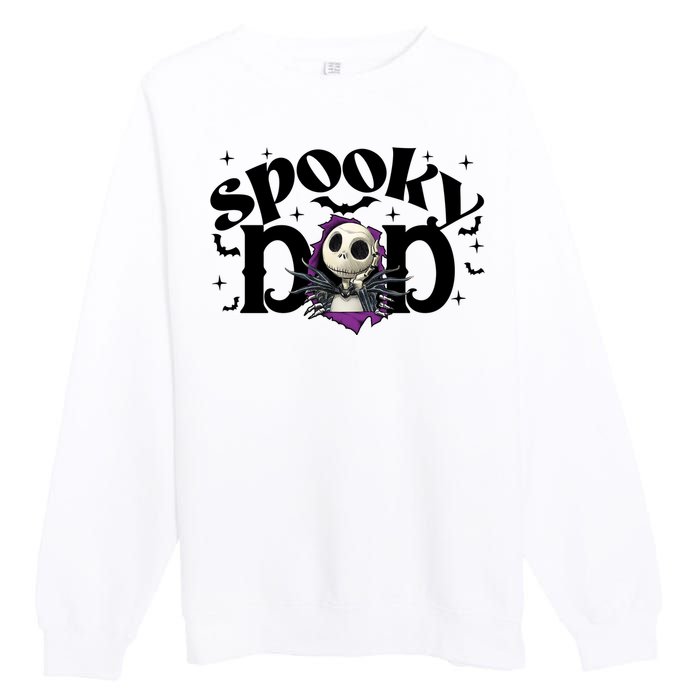 Spooky Mom Jack Skellington Nightmare Halloween Matching Family Spooky Premium Crewneck Sweatshirt