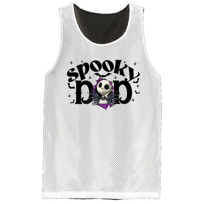 Spooky Mom Jack Skellington Nightmare Halloween Matching Family Spooky Mesh Reversible Basketball Jersey Tank