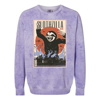 Sloth Monster Japanese Poster Colorblast Crewneck Sweatshirt