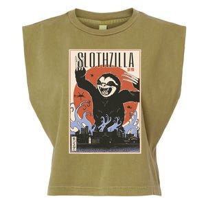 Sloth Monster Japanese Poster Garment-Dyed Women's Muscle Tee