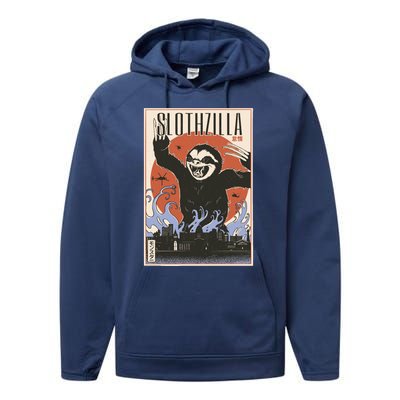 Sloth Monster Japanese Poster Performance Fleece Hoodie