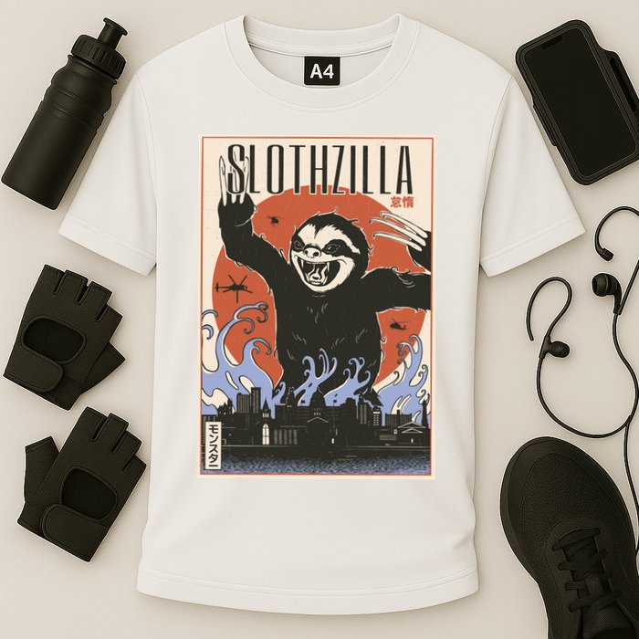 Sloth Monster Japanese Poster Performance Shirt