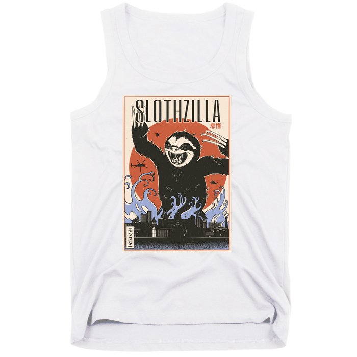 Sloth Monster Japanese Poster Tank Top