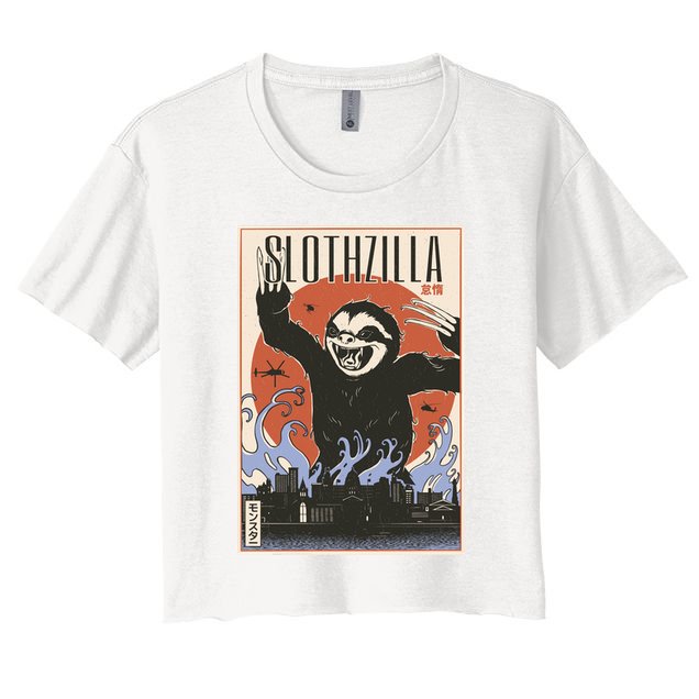 Sloth Monster Japanese Poster Crop Top