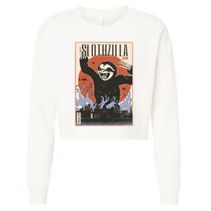 Sloth Monster Japanese Poster Cropped Pullover Crew