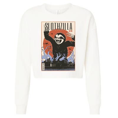 Sloth Monster Japanese Poster Cropped Pullover Crew
