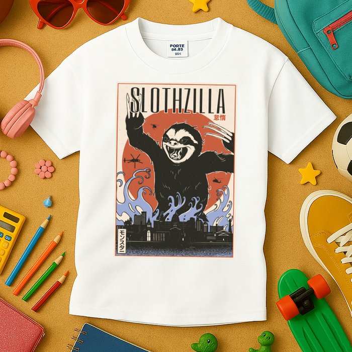 Sloth Monster Japanese Poster Kids T-Shirt