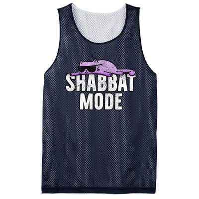 Shabbat Mode Judaism Rest Day Cat Mesh Reversible Basketball Jersey Tank