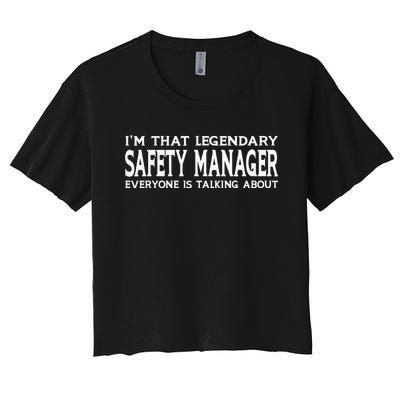 Safety Manager Job Title Employee Funny Safety Manager Women's Crop Top Tee