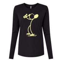 Sax Man Jazz Music Saxophone Player Cartoon Musician Womens Cotton Relaxed Long Sleeve T-Shirt