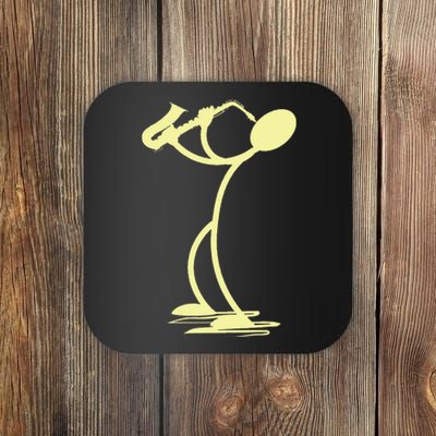 Sax Man Jazz Music Saxophone Player Cartoon Musician Coaster