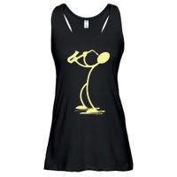 Sax Man Jazz Music Saxophone Player Cartoon Musician Ladies Essential Flowy Tank