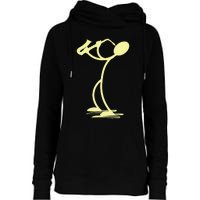 Sax Man Jazz Music Saxophone Player Cartoon Musician Womens Funnel Neck Pullover Hood