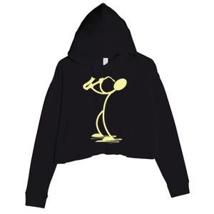 Sax Man Jazz Music Saxophone Player Cartoon Musician Crop Fleece Hoodie