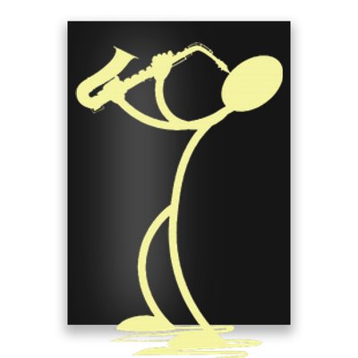 Sax Man Jazz Music Saxophone Player Cartoon Musician Poster