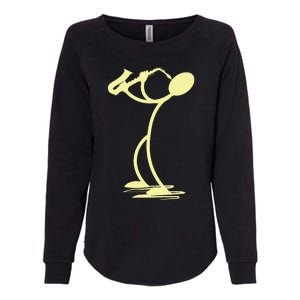 Sax Man Jazz Music Saxophone Player Cartoon Musician Womens California Wash Sweatshirt