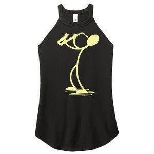 Sax Man Jazz Music Saxophone Player Cartoon Musician Women's Perfect Tri Rocker Tank