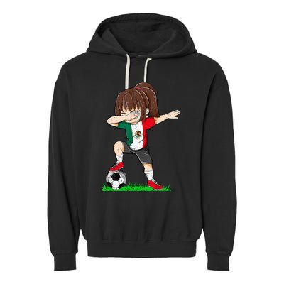 Soccer Mexico Jersey Mexican Flag Football Dab Garment-Dyed Fleece Hoodie