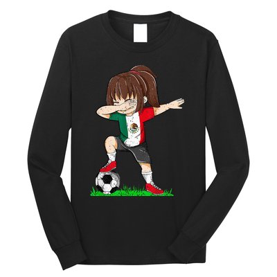 Soccer Mexico Jersey Mexican Flag Football Dab Long Sleeve Shirt