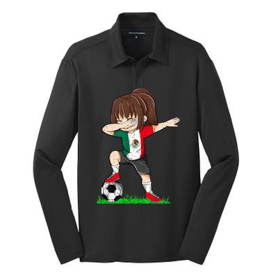 Soccer Mexico Jersey Mexican Flag Football Dab Silk Touch Performance Long Sleeve Polo