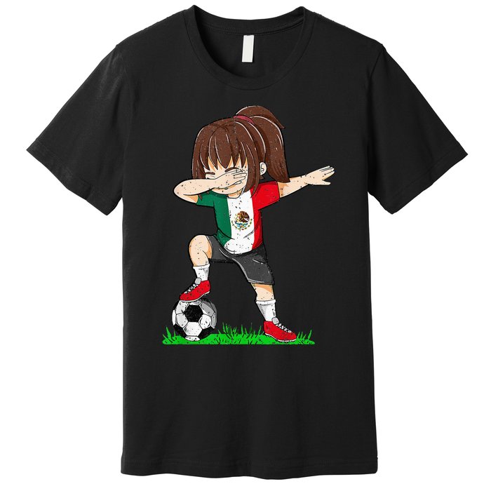 Soccer Mexico Jersey Mexican Flag Football Dab Premium T-Shirt