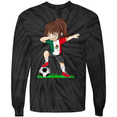 Soccer Mexico Jersey Mexican Flag Football Dab Tie-Dye Long Sleeve Shirt