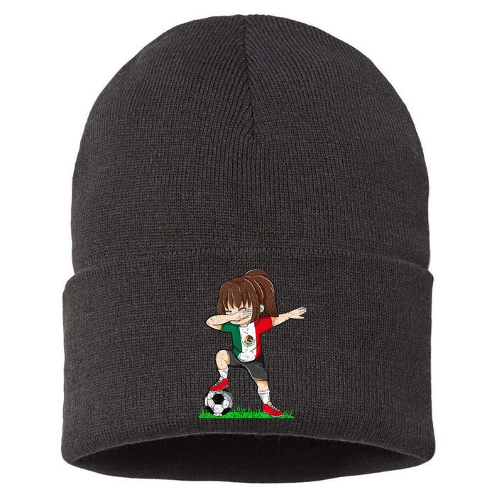 Soccer Mexico Jersey Mexican Flag Football Dab Sustainable Knit Beanie