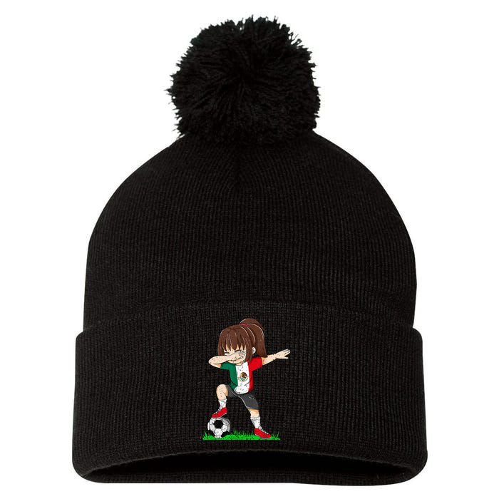 Soccer Mexico Jersey Mexican Flag Football Dab Pom Pom 12in Knit Beanie