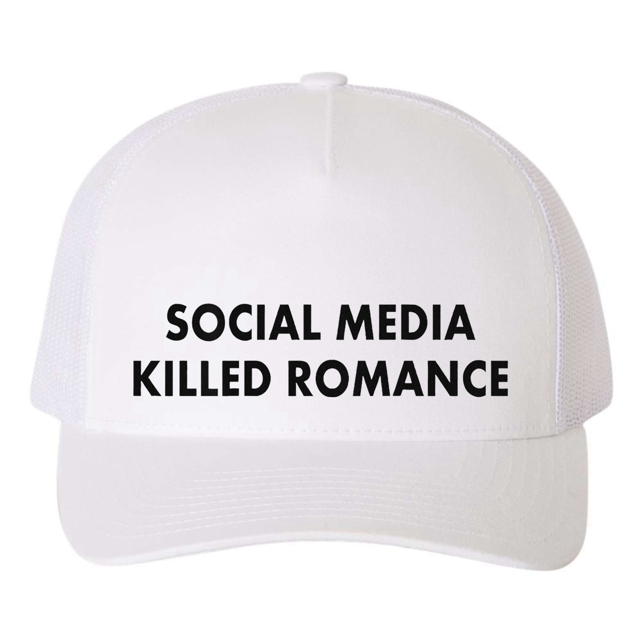 Social Media Killed Romance Yupoong Adult 5-Panel Trucker Hat