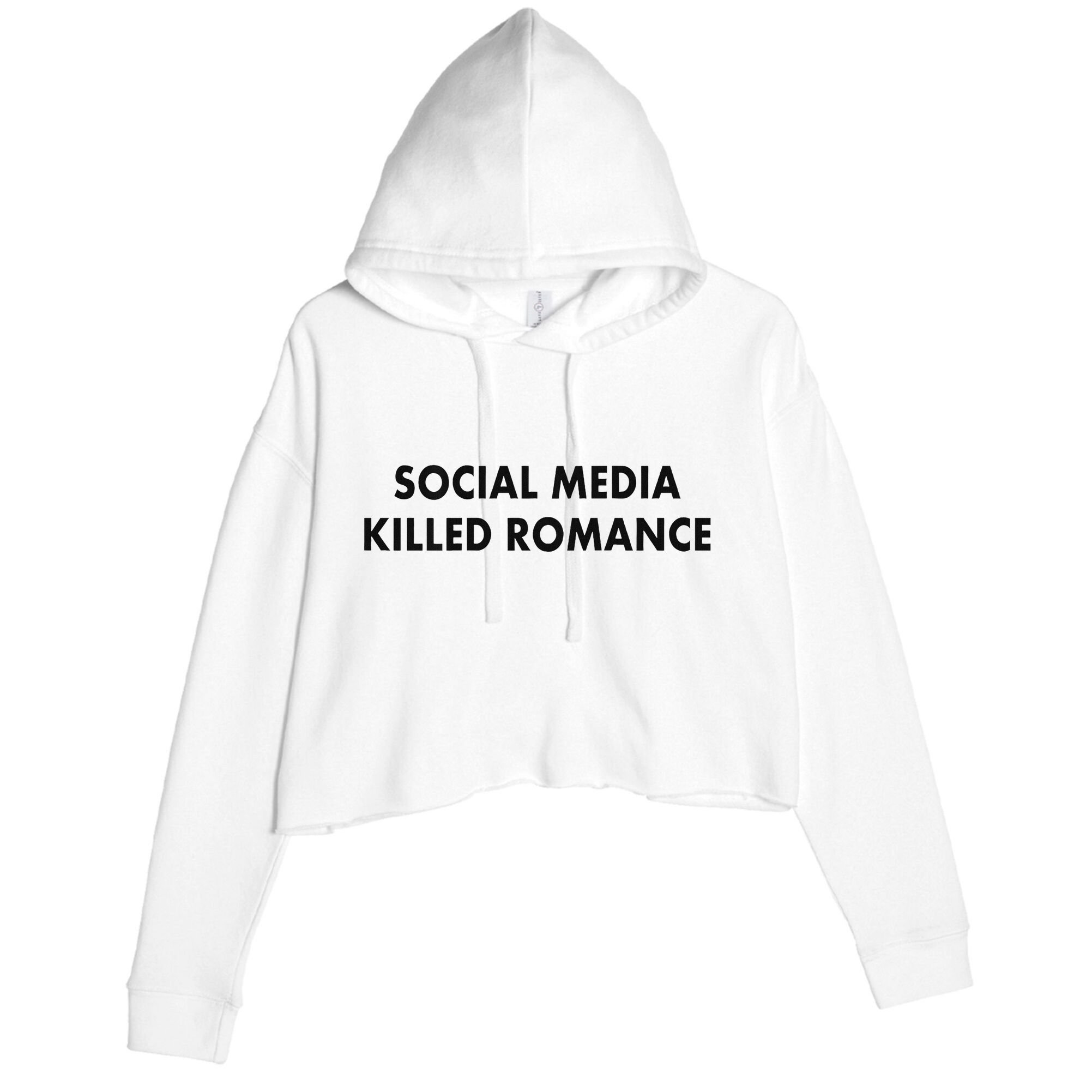 Social Media Killed Romance Crop Fleece Hoodie