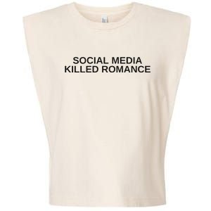 Social Media Killed Romance Garment-Dyed Women's Muscle Tee