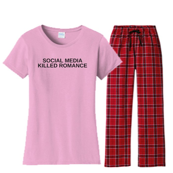 Social Media Killed Romance Women's Flannel Pajama Set