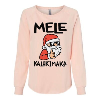 Santa Mele Kalikimaka Hawaiian Christmas Xmas  Womens California Wash Sweatshirt