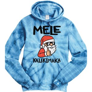 Santa Mele Kalikimaka Hawaiian Christmas Xmas  Tie Dye Hoodie