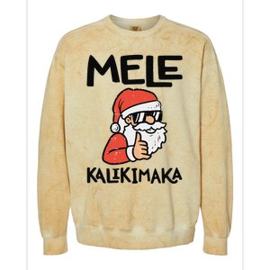 Santa Mele Kalikimaka Hawaiian Christmas Xmas  Colorblast Crewneck Sweatshirt