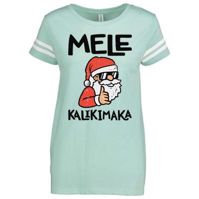 Santa Mele Kalikimaka Hawaiian Christmas Xmas  Enza Ladies Jersey Football T-Shirt