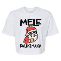 Santa Mele Kalikimaka Hawaiian Christmas Xmas  Bella+Canvas Jersey Crop Tee