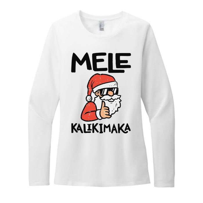 Santa Mele Kalikimaka Hawaiian Christmas Xmas  Womens CVC Long Sleeve Shirt