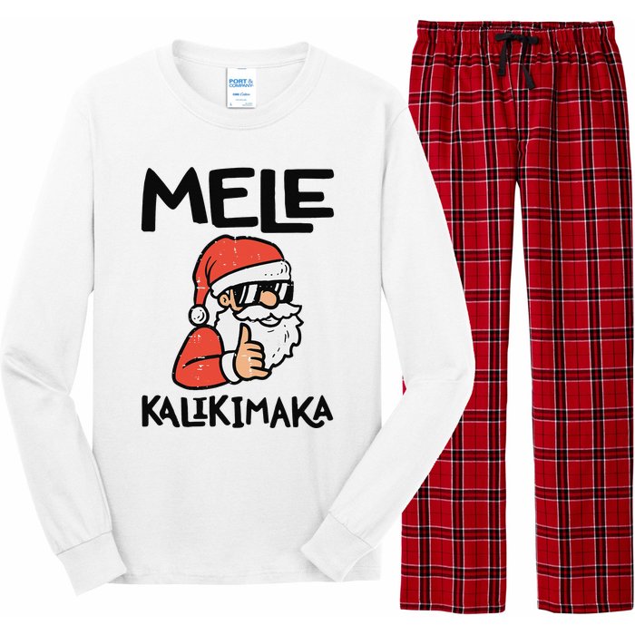 Santa Mele Kalikimaka Hawaiian Christmas Xmas  Long Sleeve Pajama Set