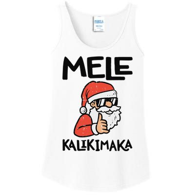 Santa Mele Kalikimaka Hawaiian Christmas Xmas  Ladies Essential Tank