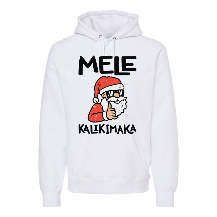 Santa Mele Kalikimaka Hawaiian Christmas Xmas  Premium Hoodie