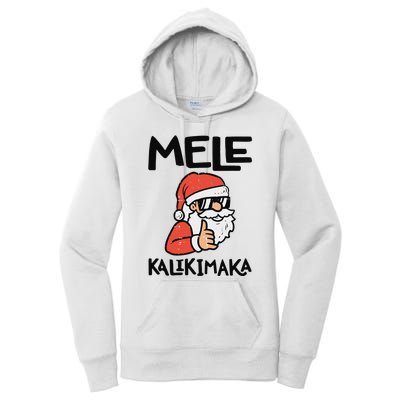 Santa Mele Kalikimaka Hawaiian Christmas Xmas  Women's Pullover Hoodie